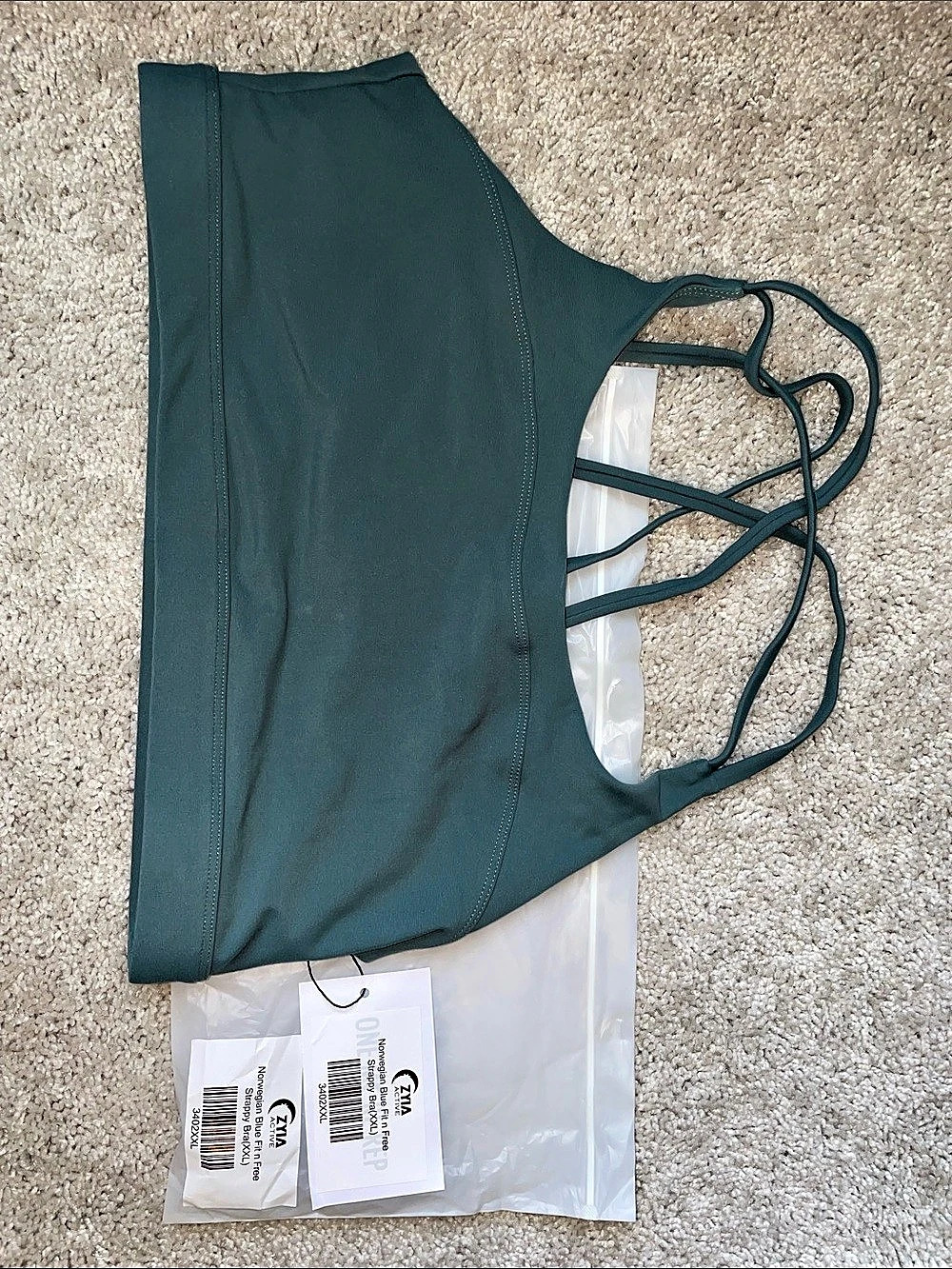 ZYIA Norwegian Blue Fit n Free Strappy Bra in XXL